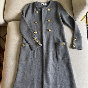3.1 Phillip Lim Gray Coat with Gold Buttons